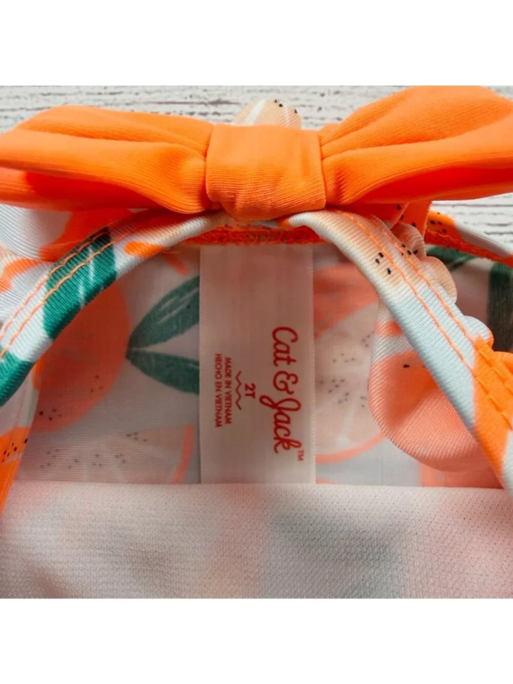 Cat & Jack Baby Girls Citrus Print One Piece Swimsuit Orange 2T